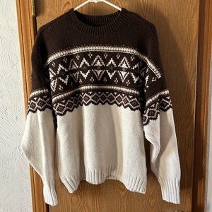 American Eagle Oversized Fair Isle Sweater